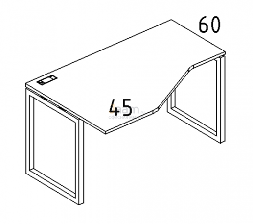 Мебель для персонала Стол эргономичный левый "Техно" на металлокаркасе QUATTRO Б4 053 БП