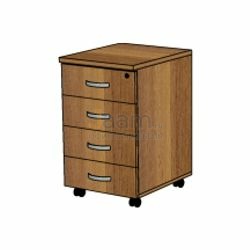 Мебель для персонала Офисная тумба мобильная с 4 ящ. с замком ТФ201