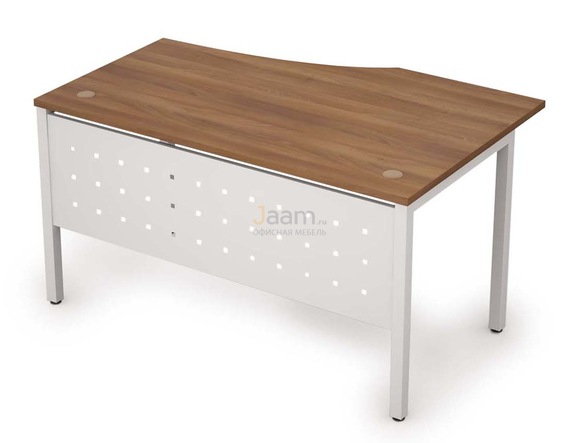 Мебель для персонала Стол криволинейный с экраном из металла левый 6МК.022