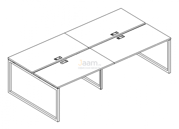 Мебель для персонала Рабочая станция на металлокаркасе QUATTRO Б4 175-2 БП