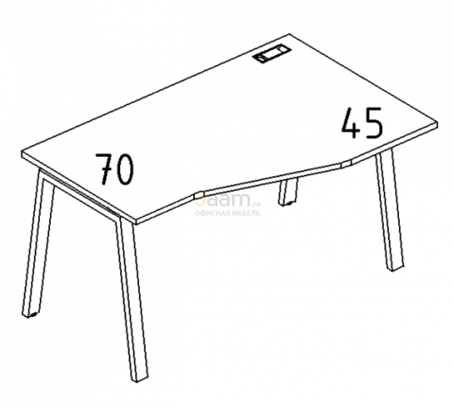 Мебель для персонала Стол эргономичный правый "Техно" на металлокаркасе TRE Б3 066 БП
