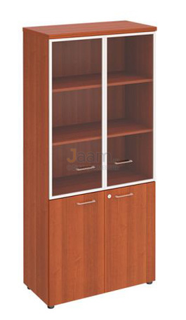 Кабинет руководителя Офисный шкаф для документов со стеклянными прозрачными дверями в рамке  ПТ 0783