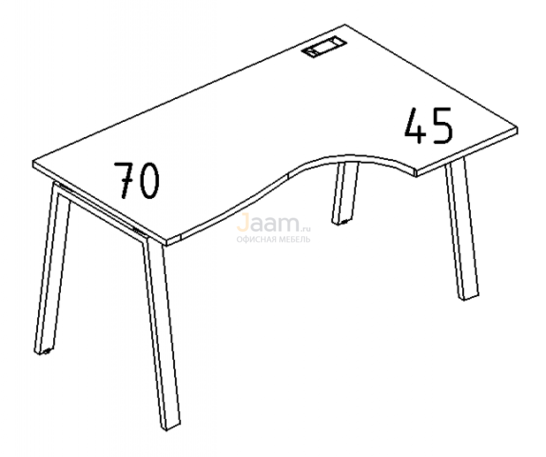 Мебель для персонала Стол эргономичный правый "Классика" на металлокаркасе TRE Б3 046 БП