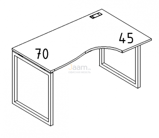 Мебель для персонала Стол эргономичный правый "Классика" на металлокаркасе QUATTRO Б4 046 БП