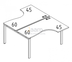 Мебель для персонала Рабочая станция со столами эргономичными "Классика" на металлокаркасе UNO Б1 180 БП