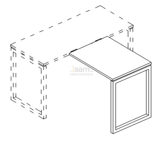 Мебель для персонала Брифинг-приставка на металлокаркасе QUATTRO Б4 071 БП