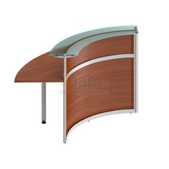 Стойка ресепшн Стойка со стекл. 90 град. изог. внутрь (с опорой) ФС 0704