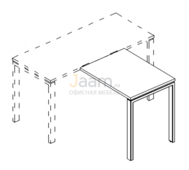 Мебель для персонала Брифинг-приставка на металлокаркасе UNO Б1 071 БП