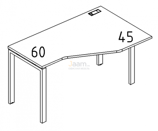Мебель для персонала Стол эргономичный правый "Техно" на металлокаркасе UNO Б1 056 БП