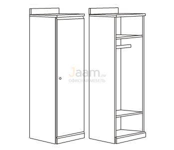 Мебель для гостиниц Гардероб с воротником правый R5701V