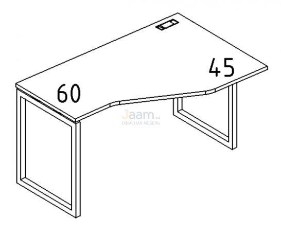 Мебель для персонала Стол эргономичный правый "Техно" на металлокаркасе QUATTRO Б4 054 БП