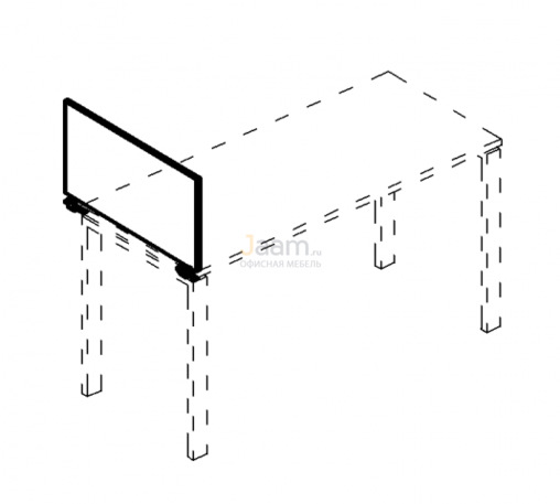 Мебель для персонала Экран настольный боковой/промежуточный ДСП с кронштейнами Б 853 БП