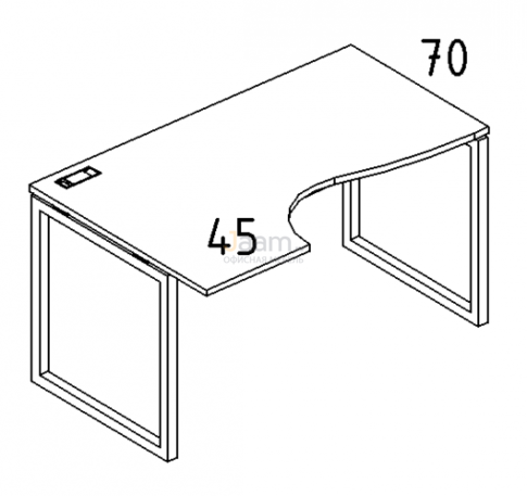 Мебель для персонала Стол эргономичный левый "Классика" на металлокаркасе QUATTRO Б4 041 БП