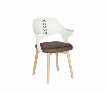 Офисный стул COOL CX0809M бело-коричневый