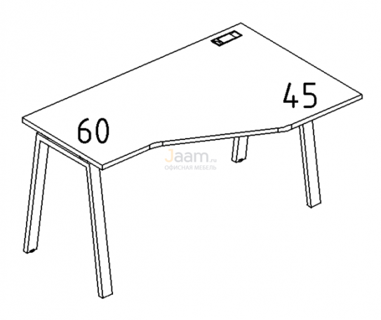 Мебель для персонала Стол эргономичный правый "Техно" на металлокаркасе TRE Б3 056 БП