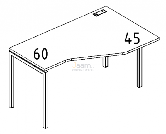 Мебель для персонала Стол эргономичный правый "Техно" на металлокаркасе DUE Б2 054 БП