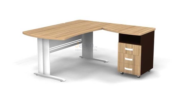 Мебель для персонала Угловое рабочее место на L-обр. каркасе правое B196/1