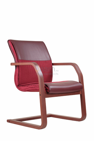Кресло Лондон/В комб. Кожа нестандартная/база дерево