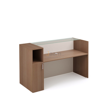 Стойка ресепшн Стойка регистрационная со стеклом и шкафом для документов лев. PZ/R202/2