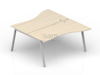 Мебель для персонала Составной стол на 2 рабочих места (2 громмета) AR2TG149