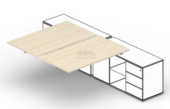 Мебель для персонала Приставной элемент (меламиновые аутлеты) ST2TPM128FU