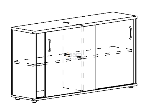 Мебель для персонала Офисный шкаф-купе низкий (для 2-х столов 60) 330 БП