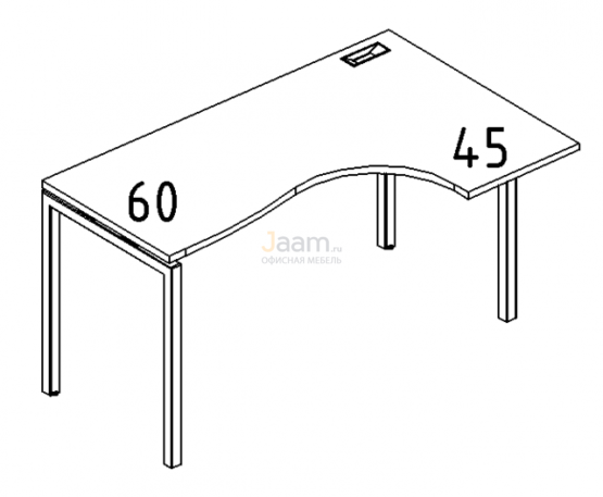 Мебель для персонала Стол эргономичный правый "Классика" на металлокаркасе DUE Б2 032 БП
