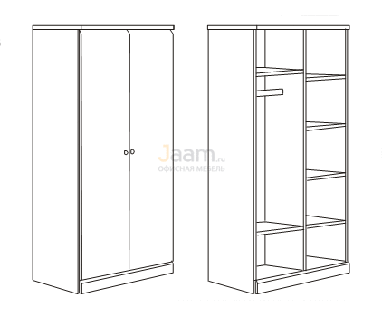 Мебель для гостиниц Гардероб с полками R5806