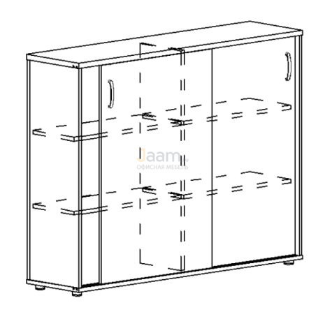 Мебель для персонала Офисный шкаф-купе средний (для 2-х столов 70) 304 БП