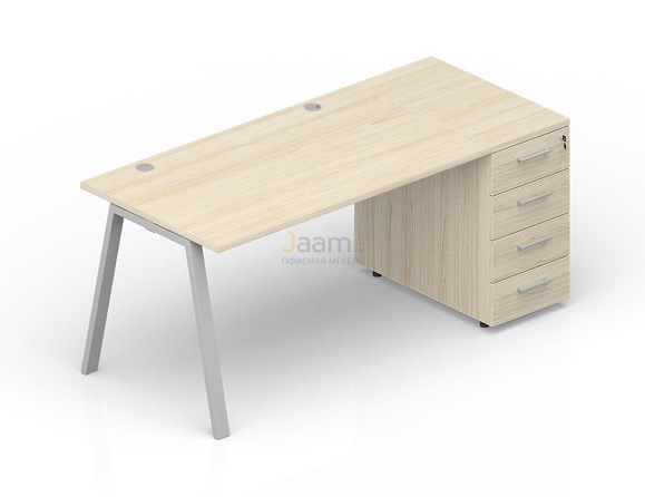 Мебель для персонала Стол с приставной тумбой (2 громмета) ARTPG148N072