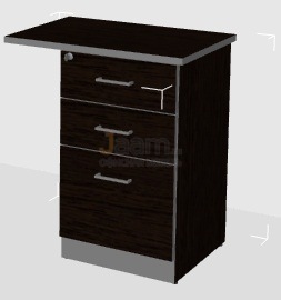 Мебель для персонала Офисная тумба 3-х секционная приставная прав./лев. P/N208/2