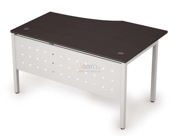 Мебель для персонала Стол криволинейный с экраном из металла левый 6МК.022