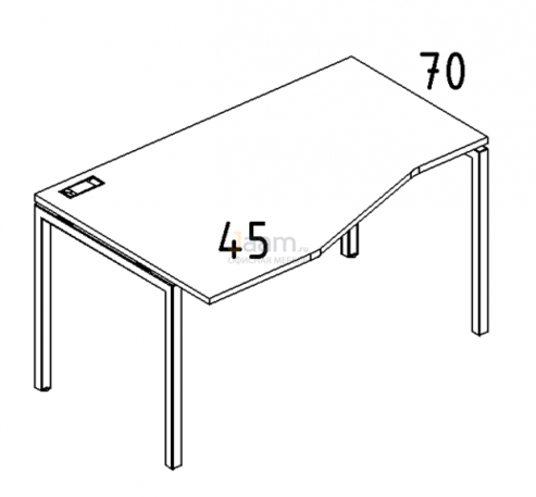 Мебель для персонала Стол эргономичный левый "Техно" на металлокаркасе DUE Б2 065 БП